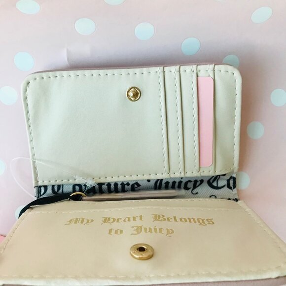 Juicy Couture Pink League Elongated Bifold Wallet  Dusty Blush  Zip coin Pocket - Picture 4 of 4